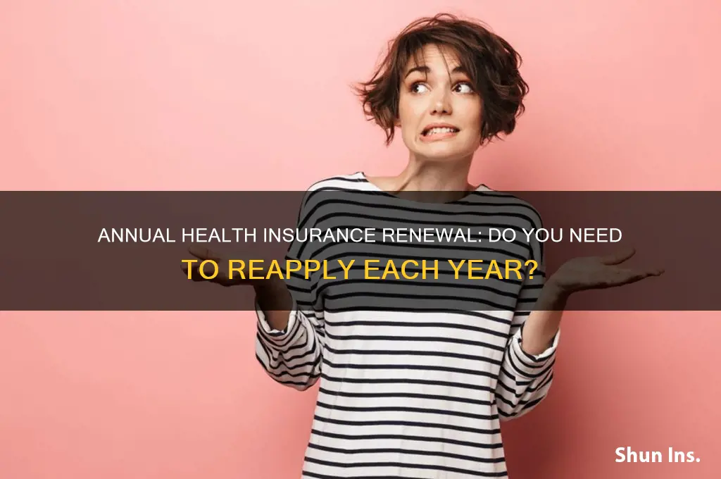 do i have to reapply for health insurance every year