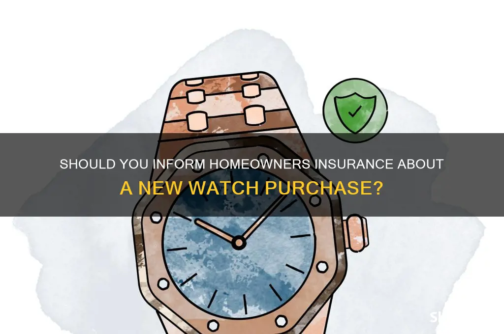 do i tell honeowners insurance about a watch purchase