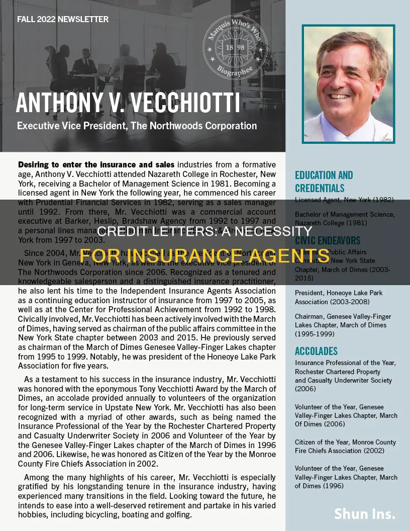 do insurance agents have letters of credit