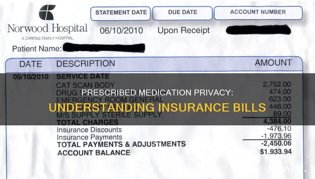 do insurance bills show medicine prescribed