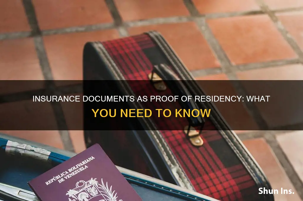 do insurance documents count as proof of residency