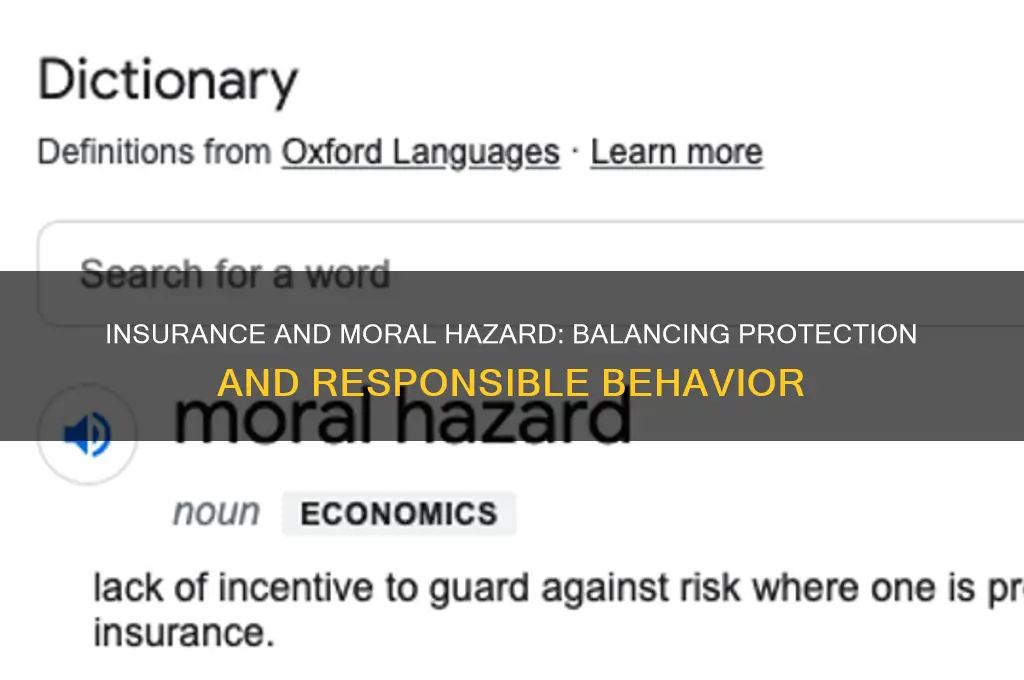do insurance prevent against moral hazard