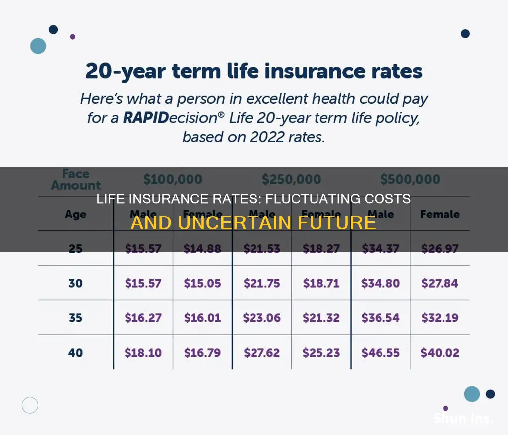 do life insurance rates go up and down