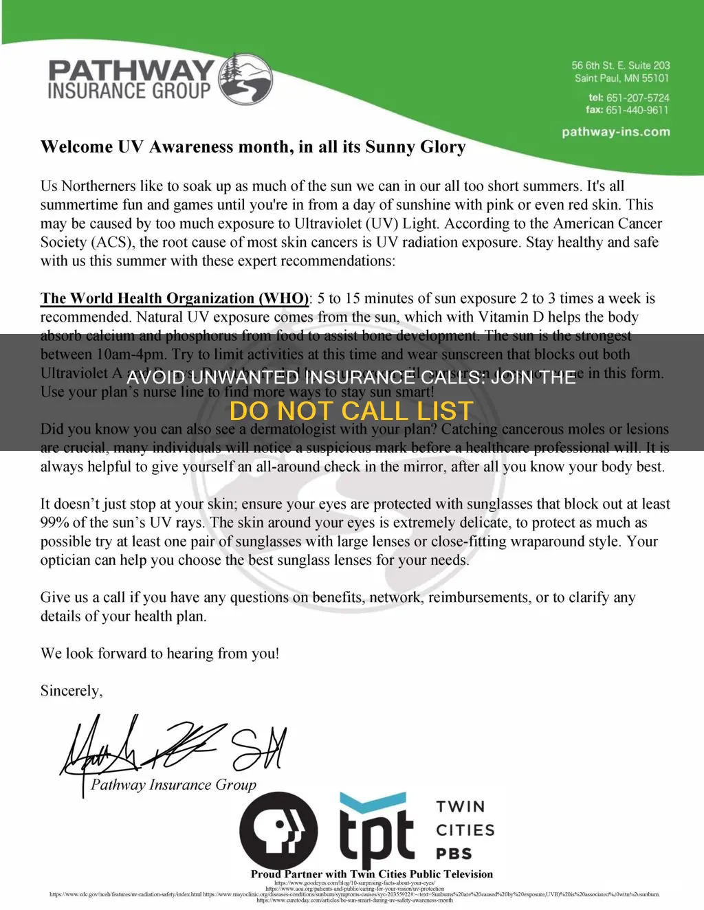 do not call list for insurance