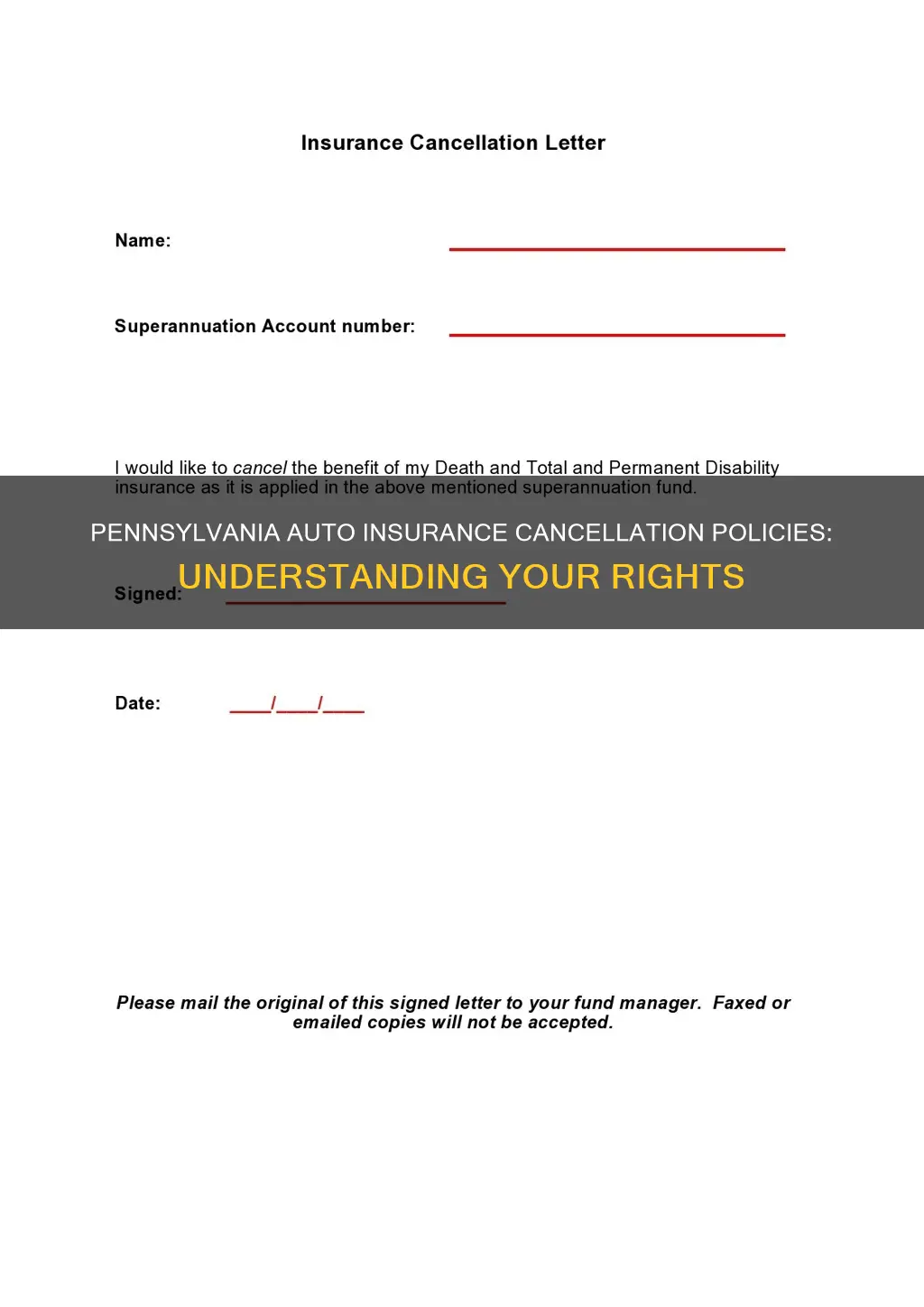 do pennsylvania auto insurance have a cancellation policy