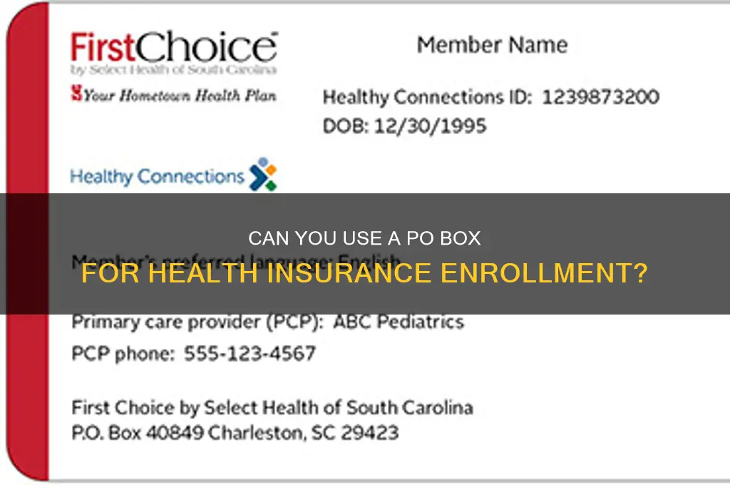 do po boxes count to sign up for health insurance