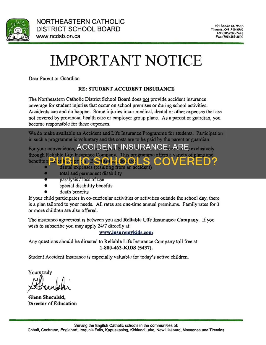 do public schools have accident insurance