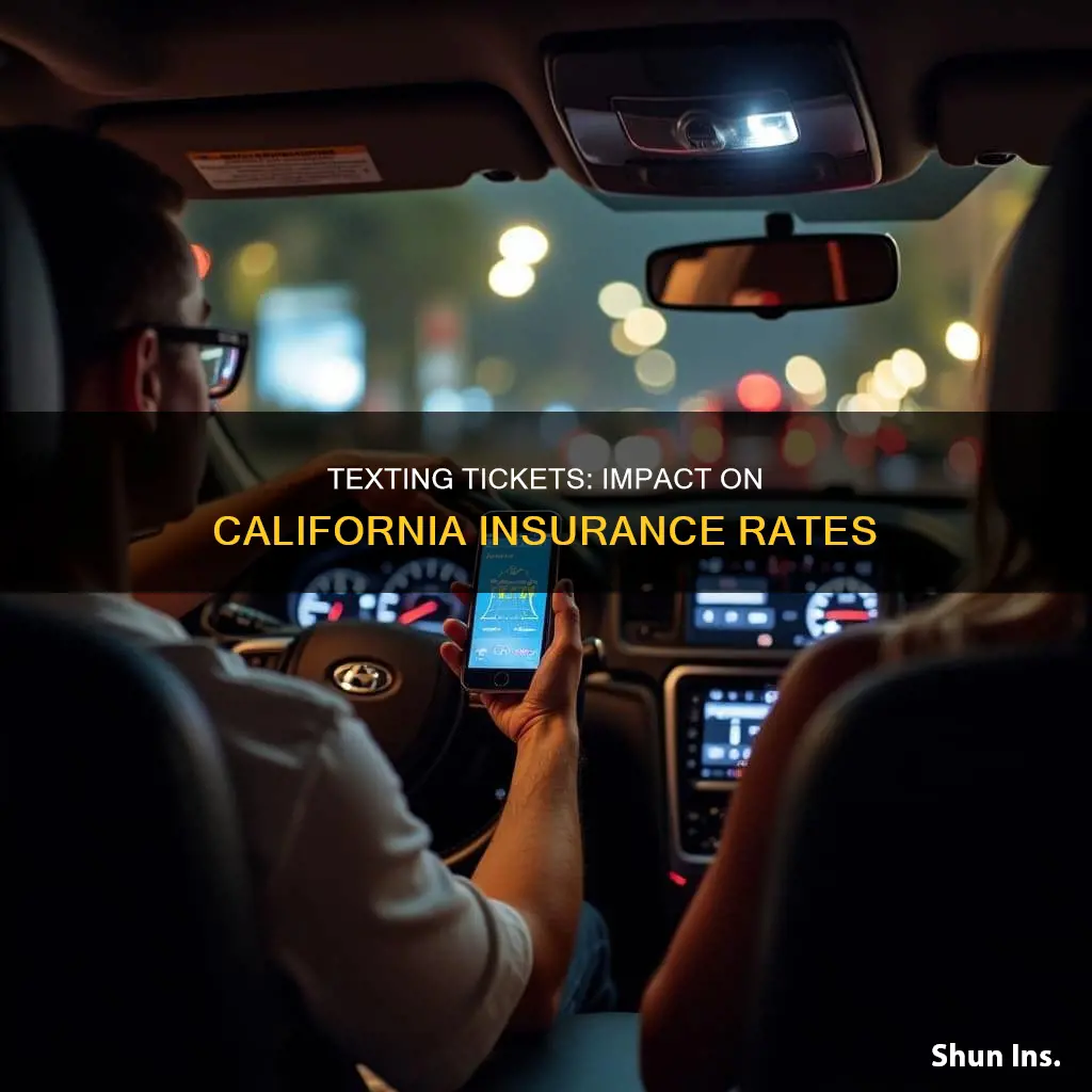 do texting tickets affect insurance california