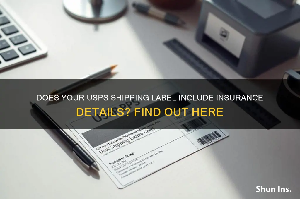 do usps shipping labels show insurance information