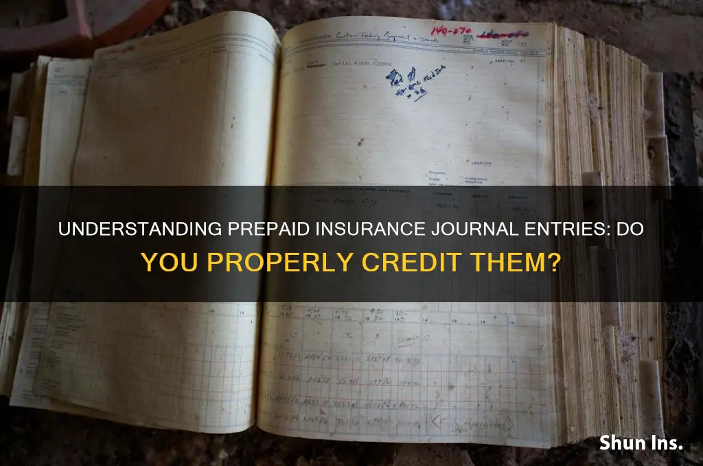 do you credit prepaid insurance journal entry