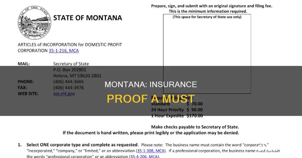 do you have to carry proof of insurance in montana