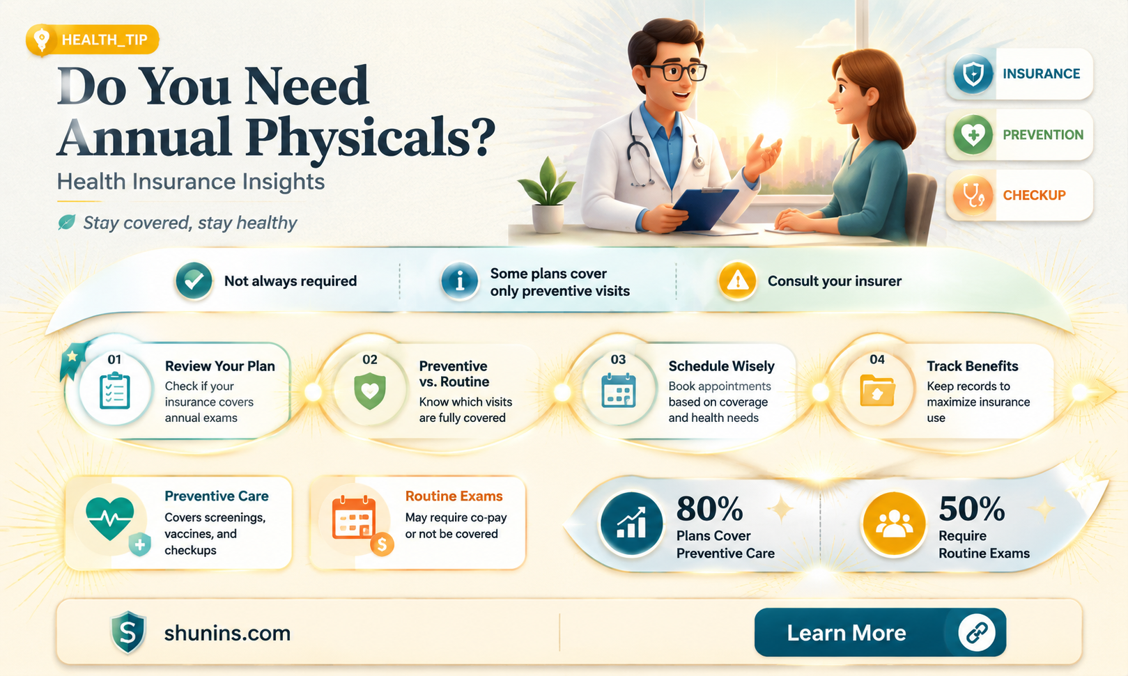 are annual physicals mandatory to have health insurance