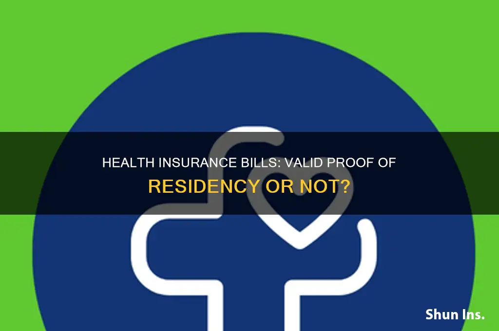 does a health insurance bill count as proof of redisency