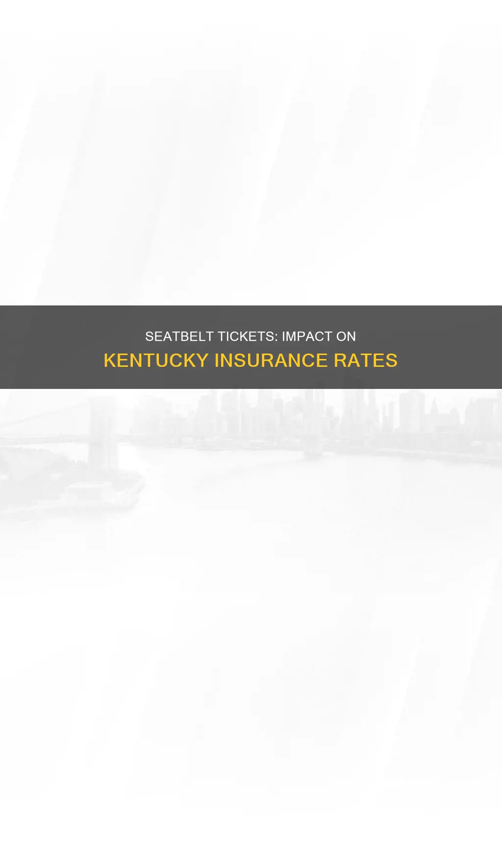 does a seatbelt ticket affect insurance in ky