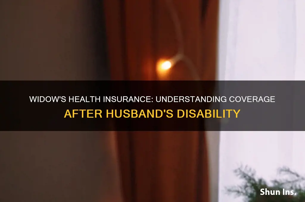 does a widow on husbands disability have health insurance