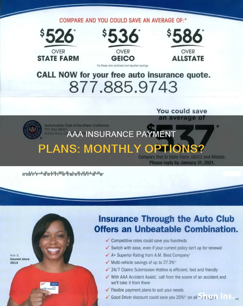 does aaa insurance have monthly payments