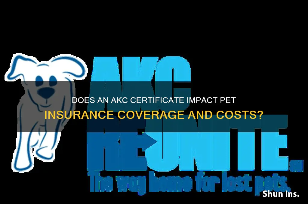 does akc certificate help on insurance
