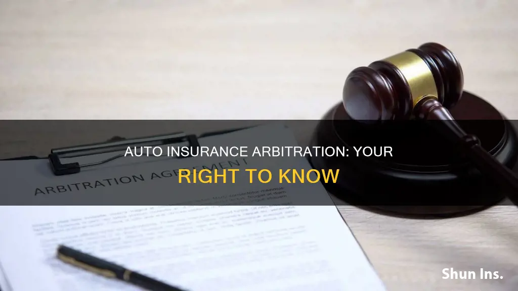 does auto insurance carrier have to notify you of arbitration