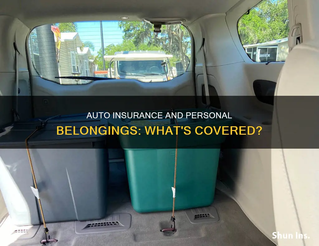 does auto insurance cover personal belongings