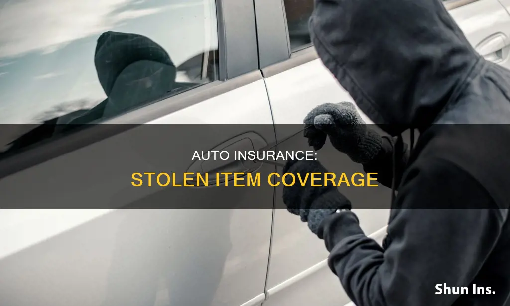 does auto insurance cover stolen items