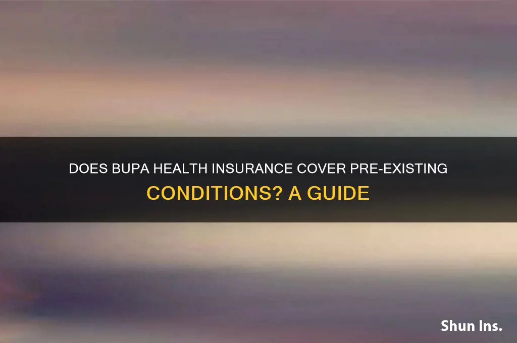 does bupa health insurance cover pre existing conditions