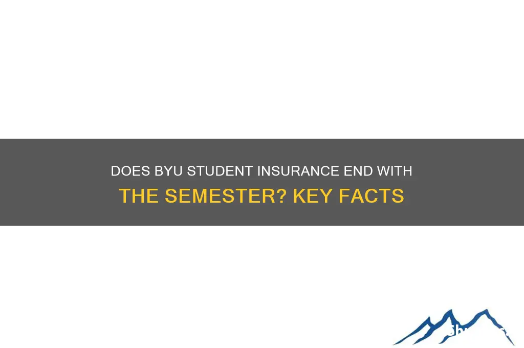 does byu student insurance end with the semester