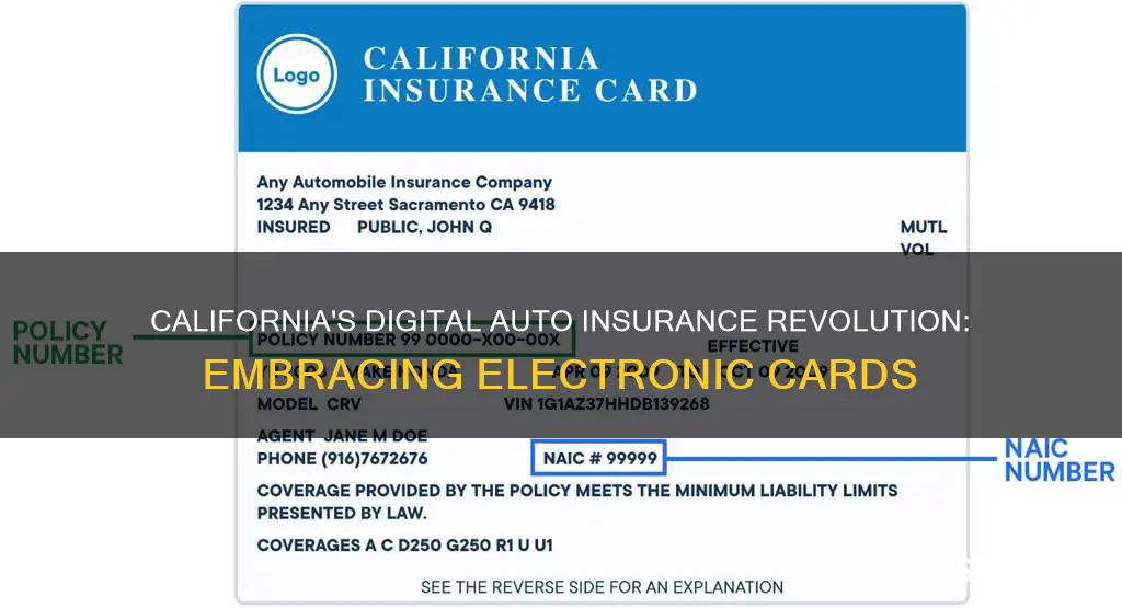 does california take electronic auto insurance cards