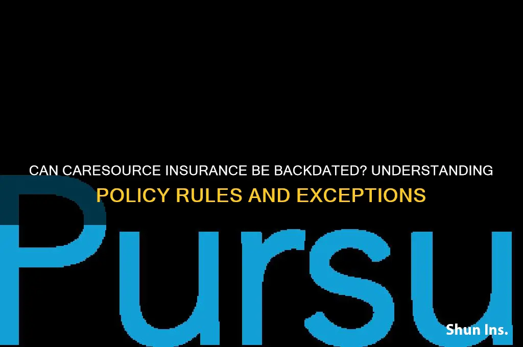 does caresource insurance backdate