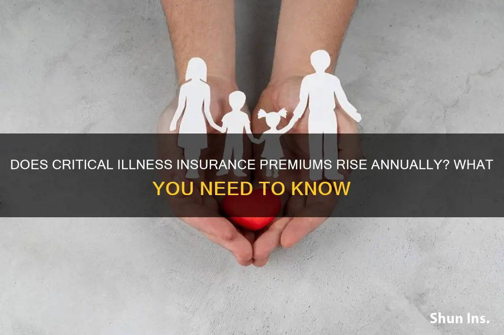 does critical illness insurance increase each year