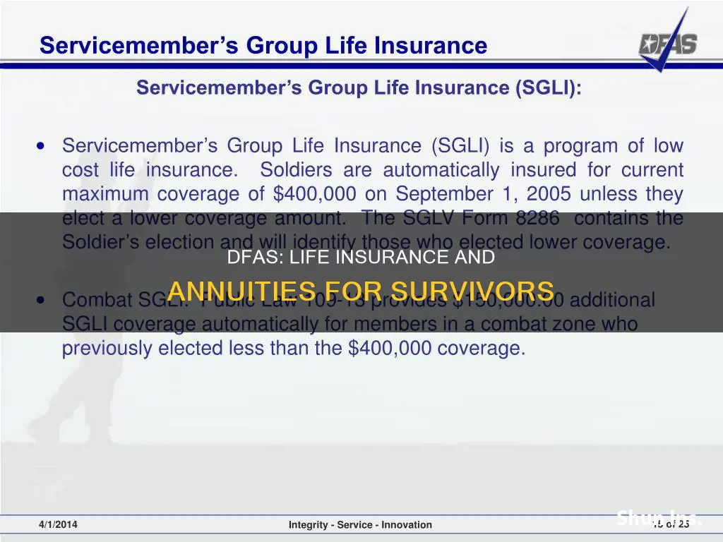 does dfas handle life insurance or annuities for survivors