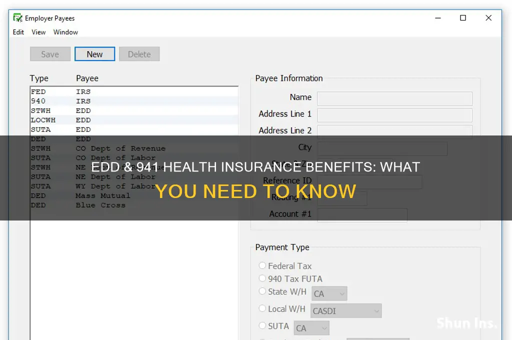 does edd & 941 health insurance benefit