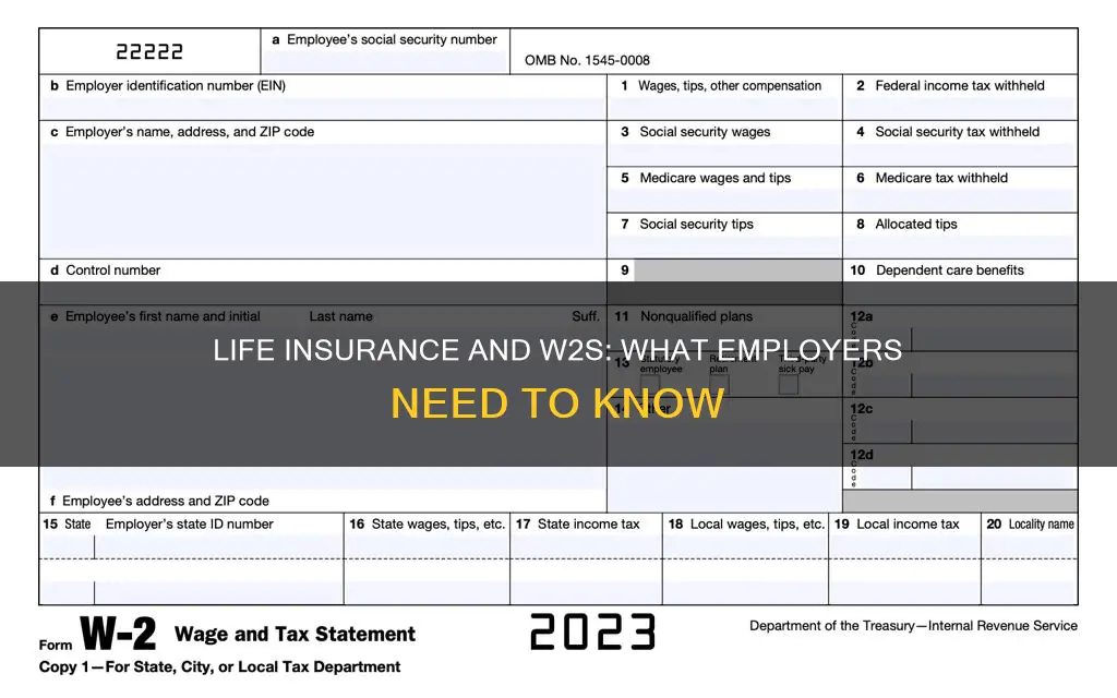 does employer paid life insurance go on w2