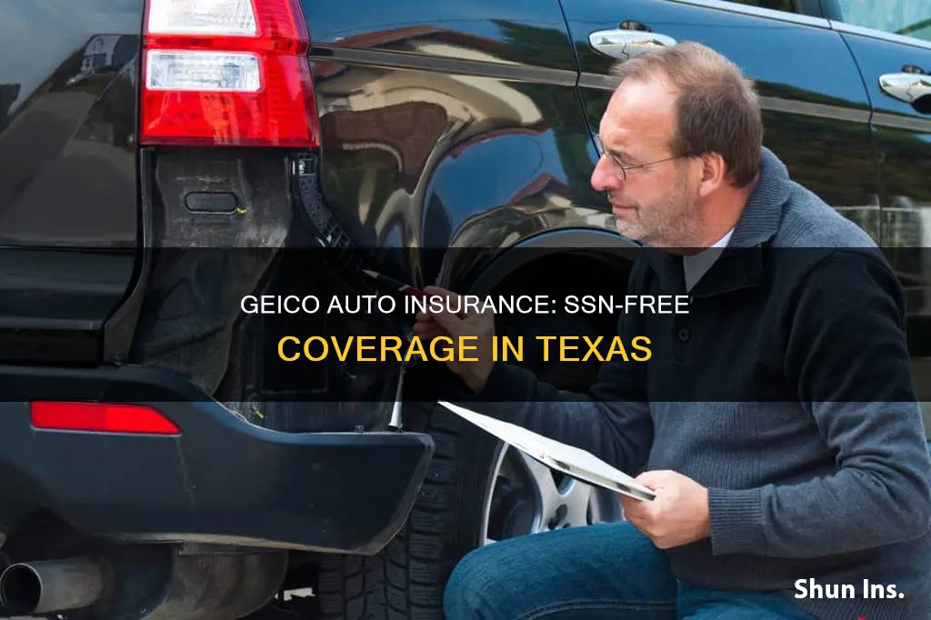 does geico offer auto insurance in Texas without ssn