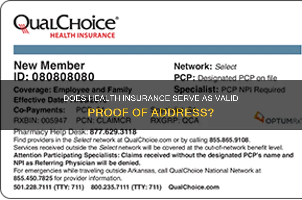 does health insurance count for proof of address