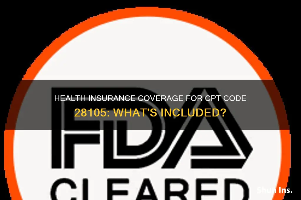 does health insurance cover cpt code 28105