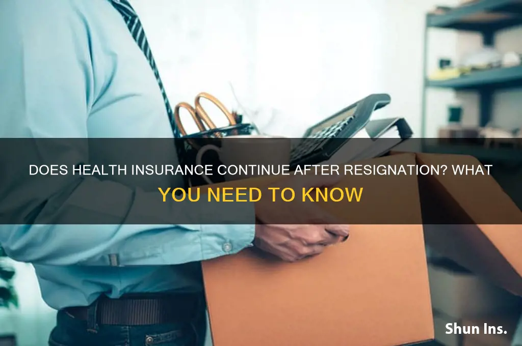 does health insurance extend after quitting joib