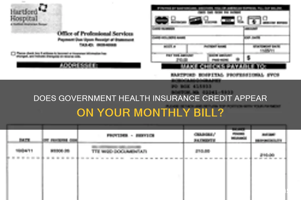 does health insurance government credit show on bill