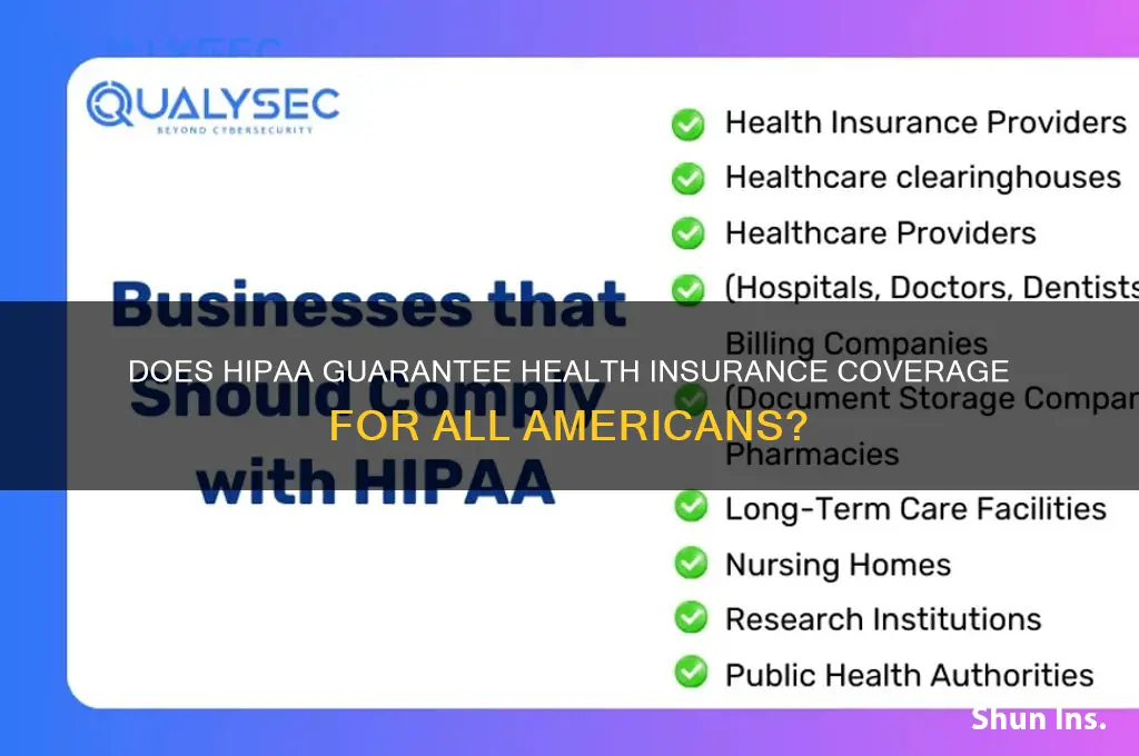 does hipaa guaranteed health insurance