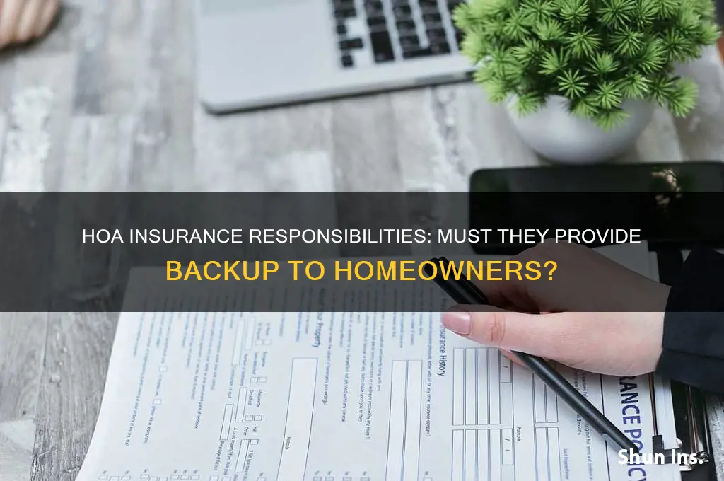 does hoa have to give insurance backup to owners