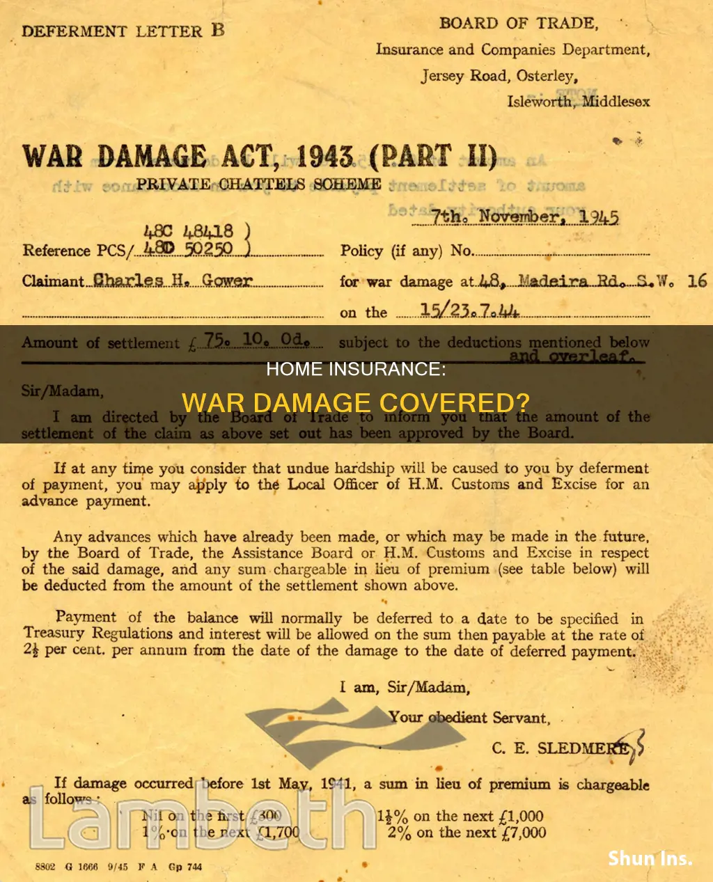 does homeowners insurance cover acts of war