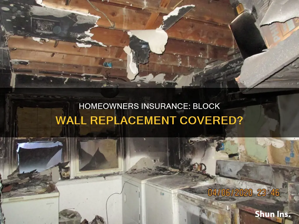 does homeowners insurance cover block wall replacement