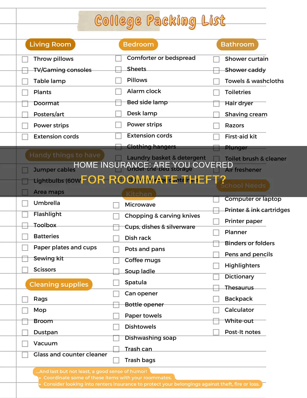 does homeowners insurance cover theft from roommates