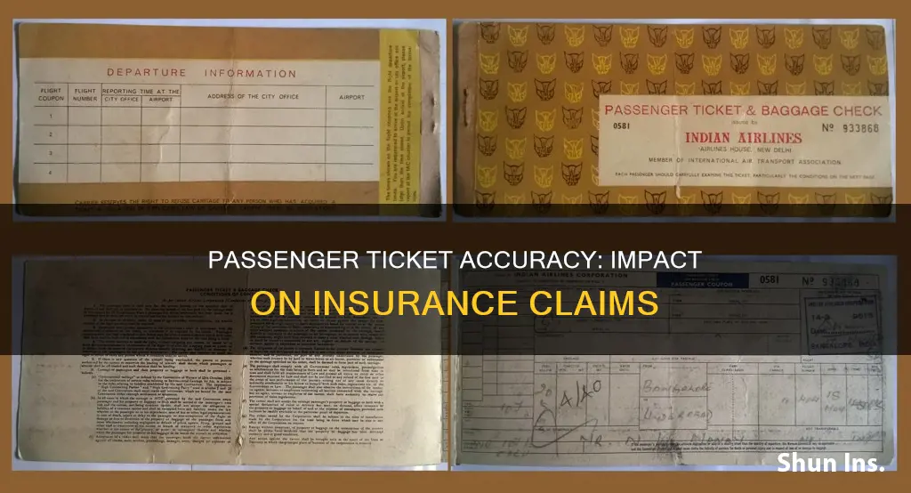 does incorrect passenger ticket affect your insurance