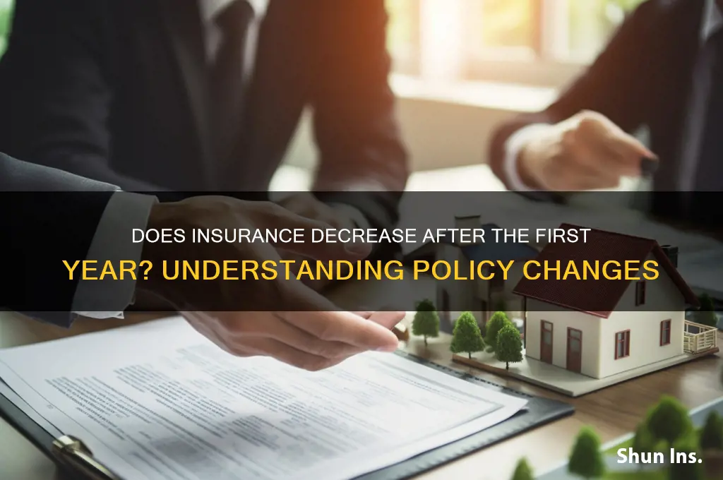 does insurance decrease after the first year