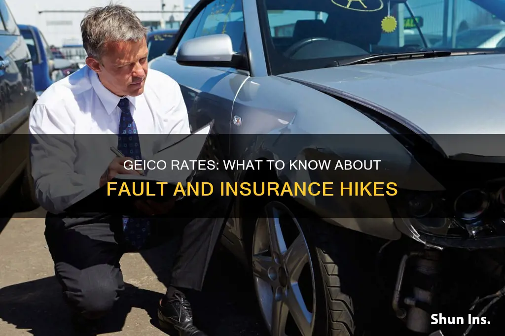 does insurance go up with geico when not at fault