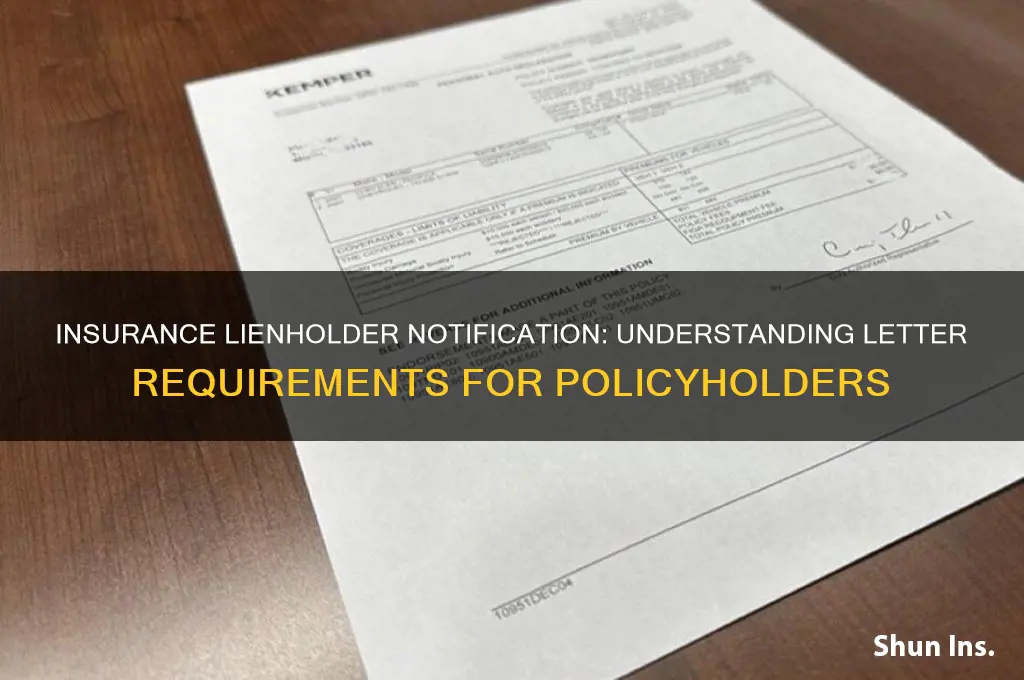 does insurance have to send letter to lienholder