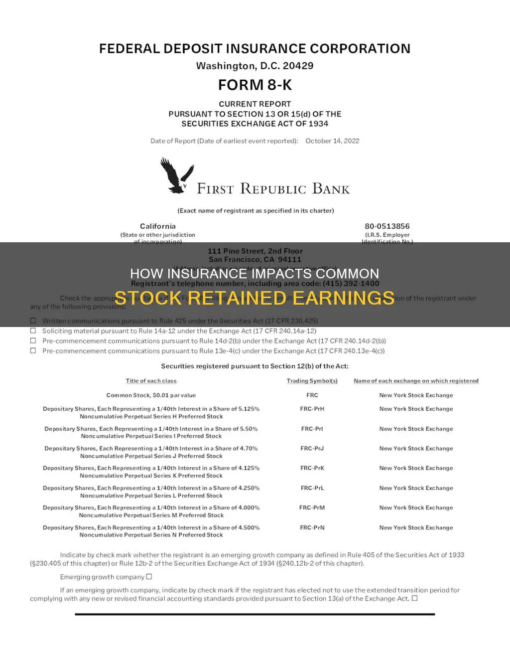 does insurance of common stock affect retaining earnings