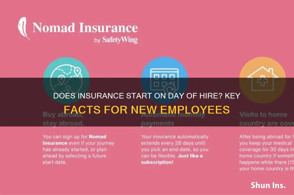 does insurance staet on day of hire