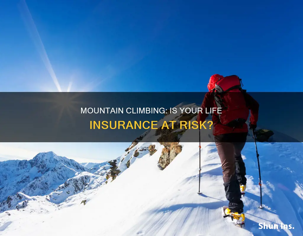 does life insurance cover mountain climbing