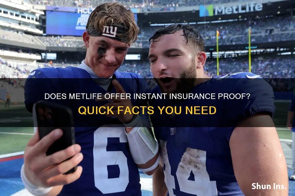 does metlife have instant insurance proof